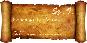 Szobonya Izméne névjegykártya